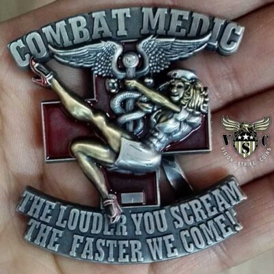 US-ARMY-Combat-Medic-Pinup Challenge Coin