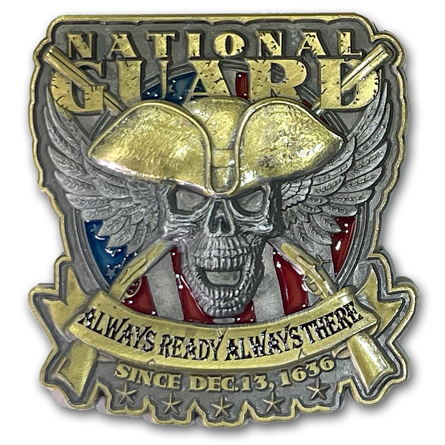 National Guard Army Veteran Always Ready Always There Since 1639 Collectible Challenge Coin