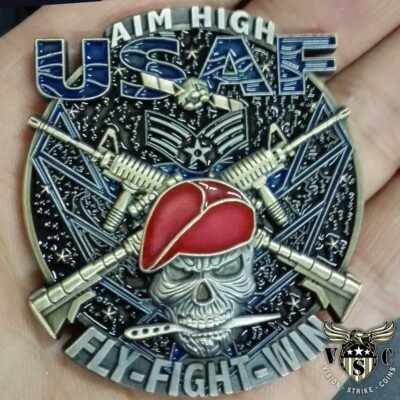 E4-Red-USAF-rank coin