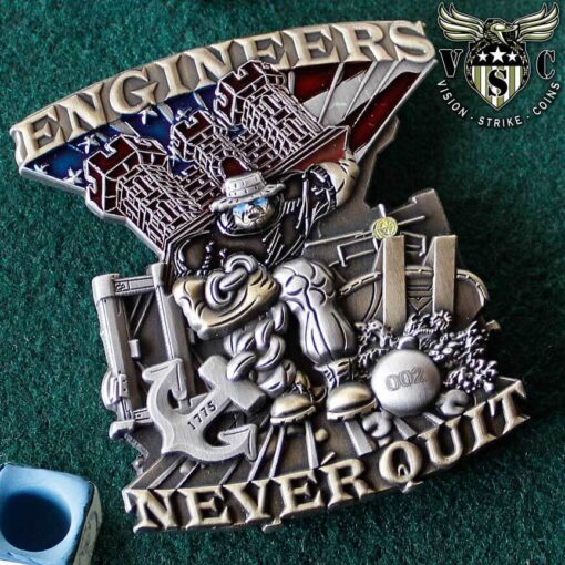 Engineers Never Quit Army Challenge Coin