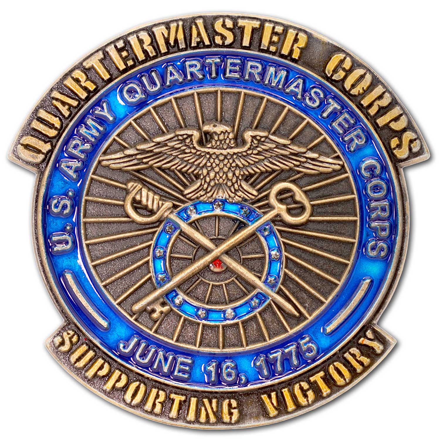 Quartermaster Branch Supporting Victory Army Veteran Collectible Challenge Coin