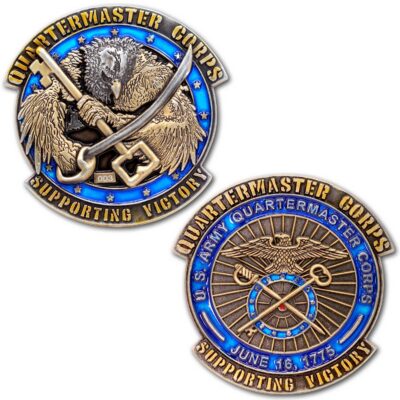 Quartermaster Branch Supporting Victory Army Veteran Collectible Challenge Coin