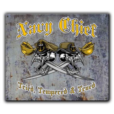 Navy Chief Petty Officer Tested Tried Trued Veteran Custom 12 x 15 Inch Vintage Sign