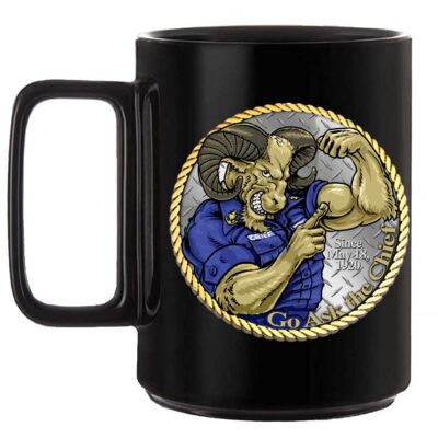 Ask The Chief Coffee Coast Guard Veteran Black 15 oz Ceramic Custom Coffee Mug