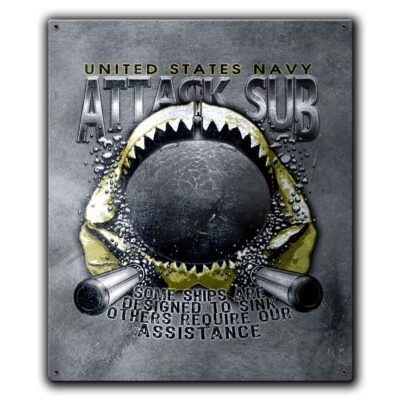 US Navy Submarine Force Los Angeles Class Veteran Custom 12 x 15 Inch Vintage Sign