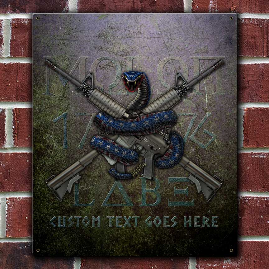 Molon Labe 1776 2nd Amendment Military Veteran Custom 12 x 15 Vintage Sign