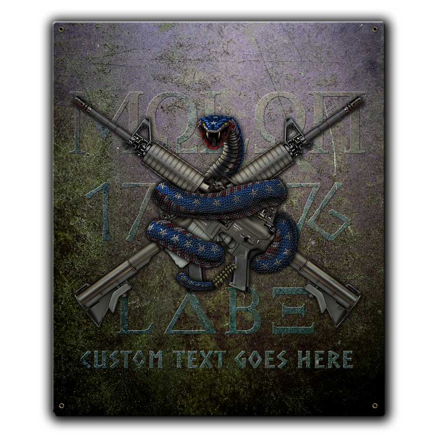 Molon Labe 1776 2nd Amendment Military Veteran Custom 12 x 15 Vintage Sign