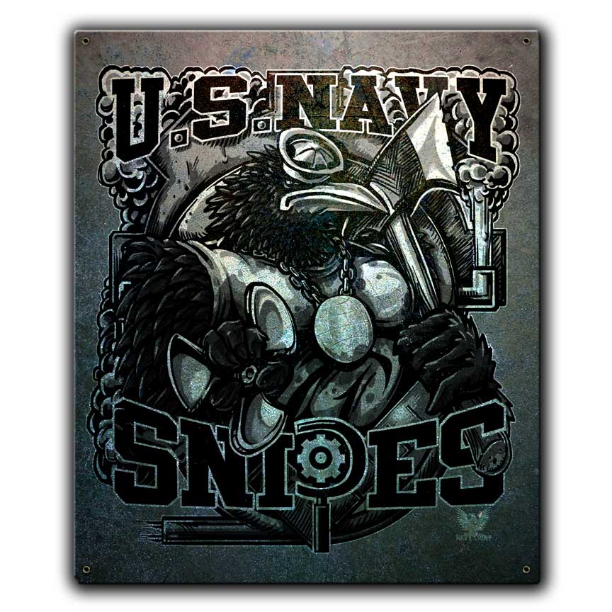 US Navy Snipes Crow Veteran Custom 12 x 15 Inch Vintage Sign