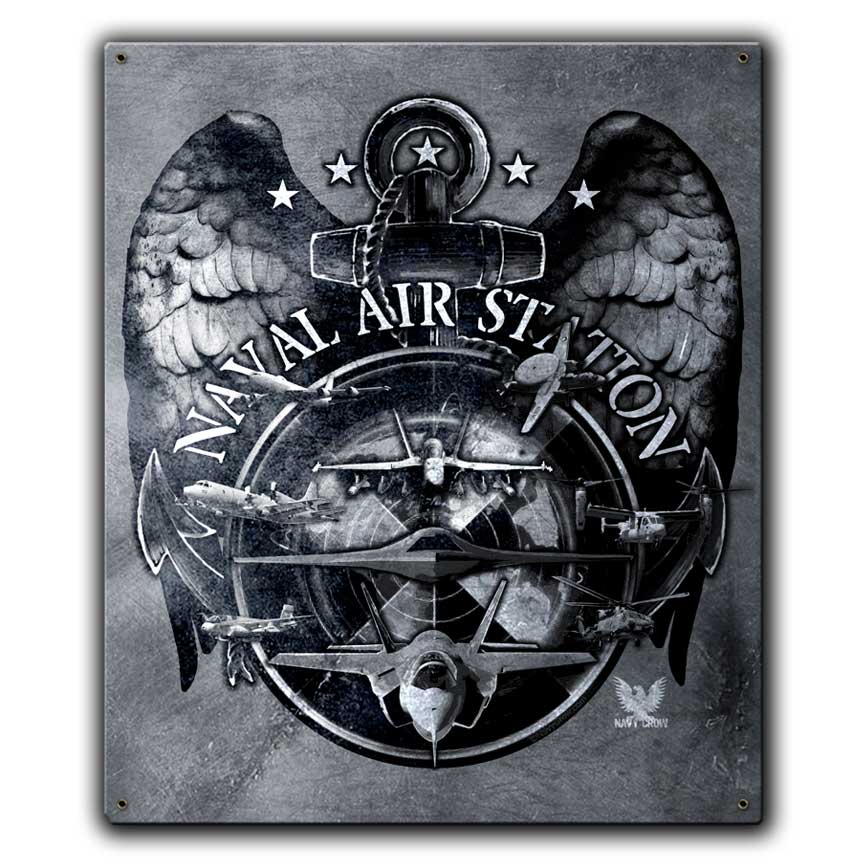 Naval Air Station NAS US Navy Veteran Custom 12 x 15 Inch Vintage Sign