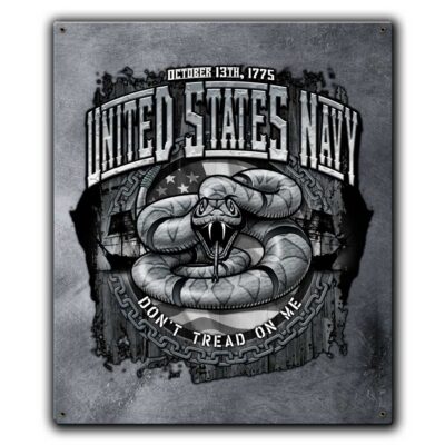 US Navy Don't Tread On Me Veteran Custom 12 x 15 Vintage Sign