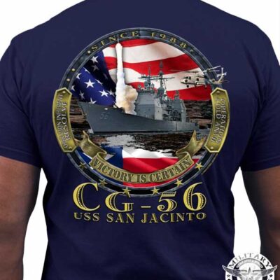 USS-San-Jacinto-Design-2-Ship-On-Ocean-custom-navy-shirt