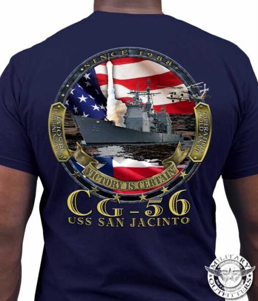 USS-San-Jacinto-Design-2-Ship-On-Ocean-custom-navy-shirt