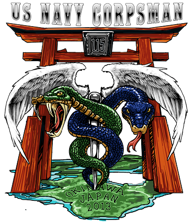 115th Corpsman Ball Okinawa Custom US Navy Shirt