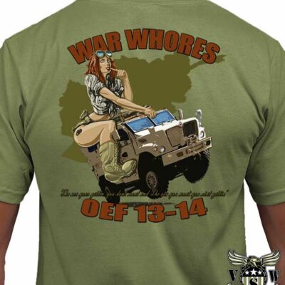 US Army Airborne War Whores OEF Custom Shirt