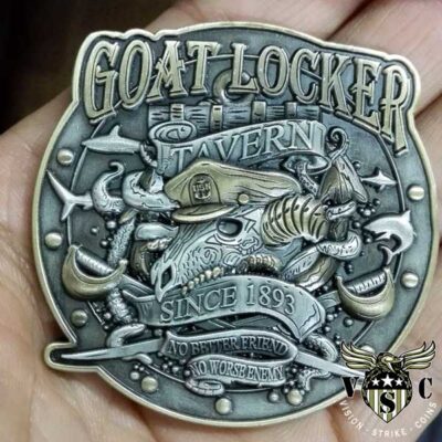 US Navy Chief Goat Locker Tavern Vintage Military Coin