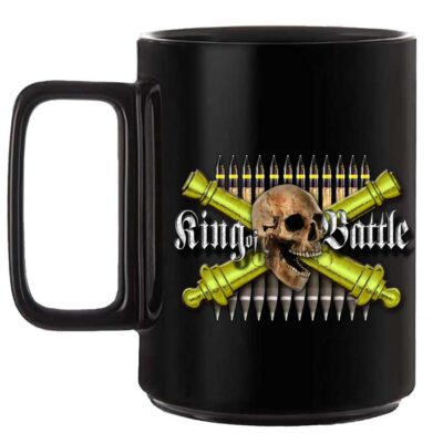 Artillery King of Battle Veteran Black 15 oz Ceramic Custom Coffee Mug