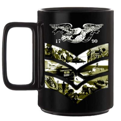 US Coast Guard 1st Class Petty Officer Veteran 15oz Ceramic Black Custom Coffee Mug