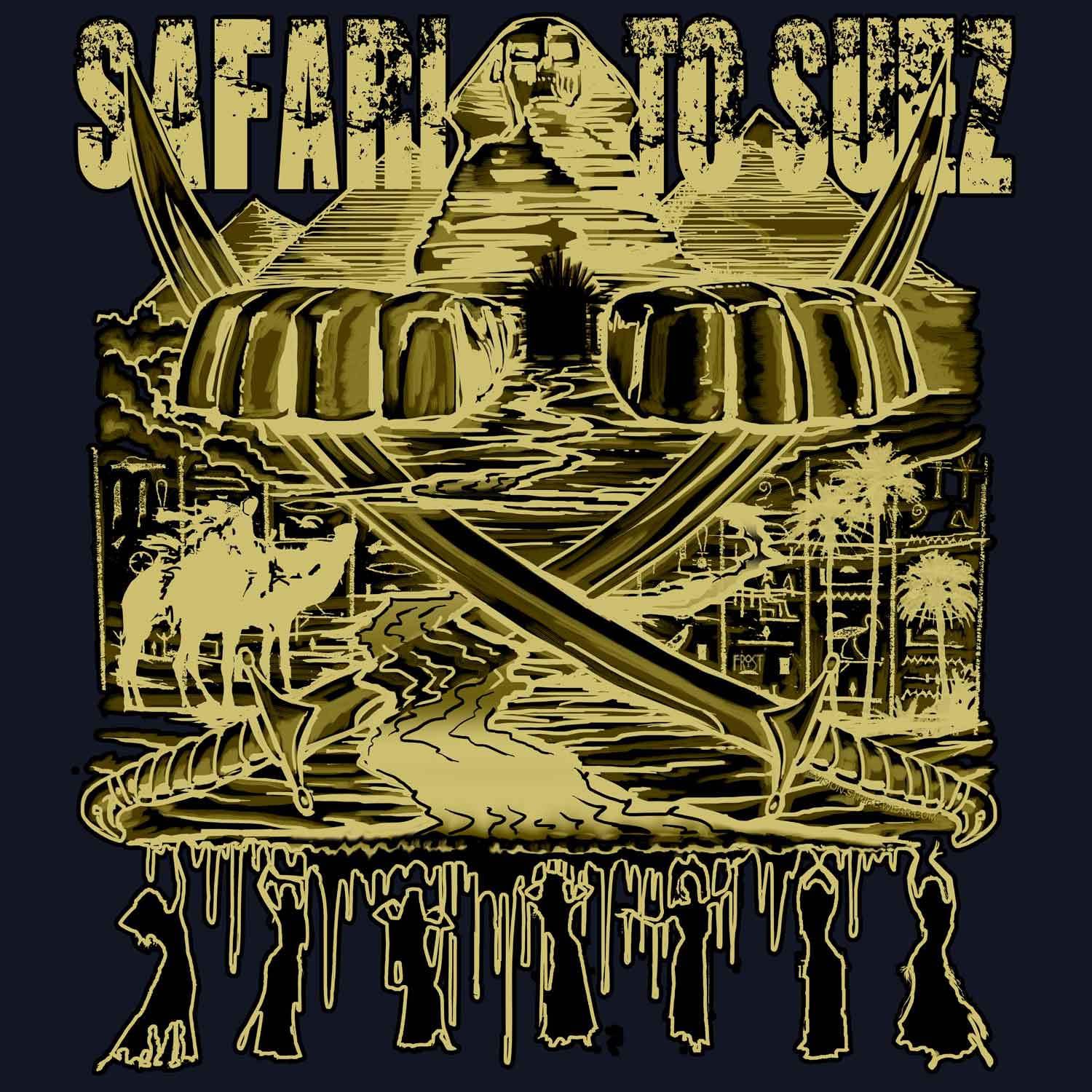 Safari To Suez Transiting US Military Veteran 3-18 Inch Custom Decal Sticker