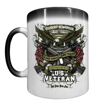 US Veteran It Can Not Be Inherited Heat Activated 15 oz Ceramic Custom Coffee Mug