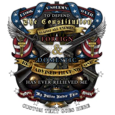 Oath to Constitution USA Red White and Blue 3-18 Inch US Veteran Custom Decal Sticker