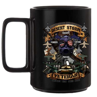 Desert Storm Veteran Black 15 oz Ceramic Custom Coffee Mug