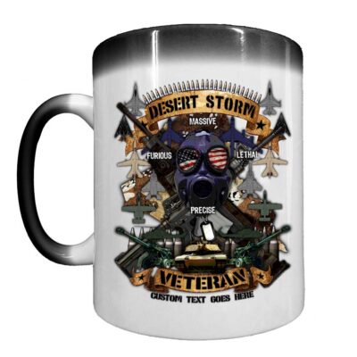 Desert Storm Veteran heat Activated 15 oz Ceramic Custom Coffee Mug