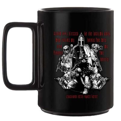 Blessed Be The Lord Psalm 144:1 Veteran Black or White 15 oz Ceramic Custom Coffee Mug black