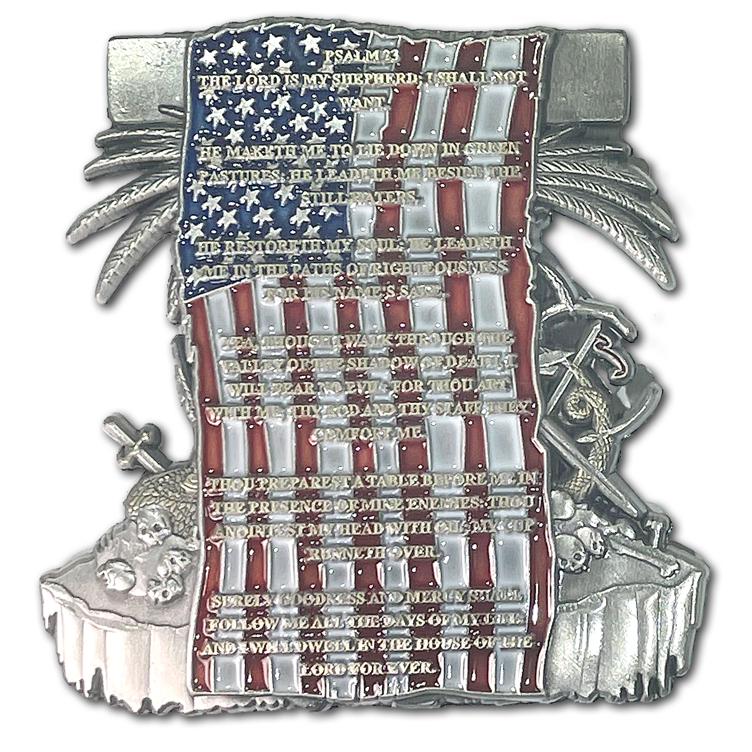 Fear No Evil Psalm 23:4 Though I Walk Through The Valley Of The Shadow Of Death Collectible Coin
