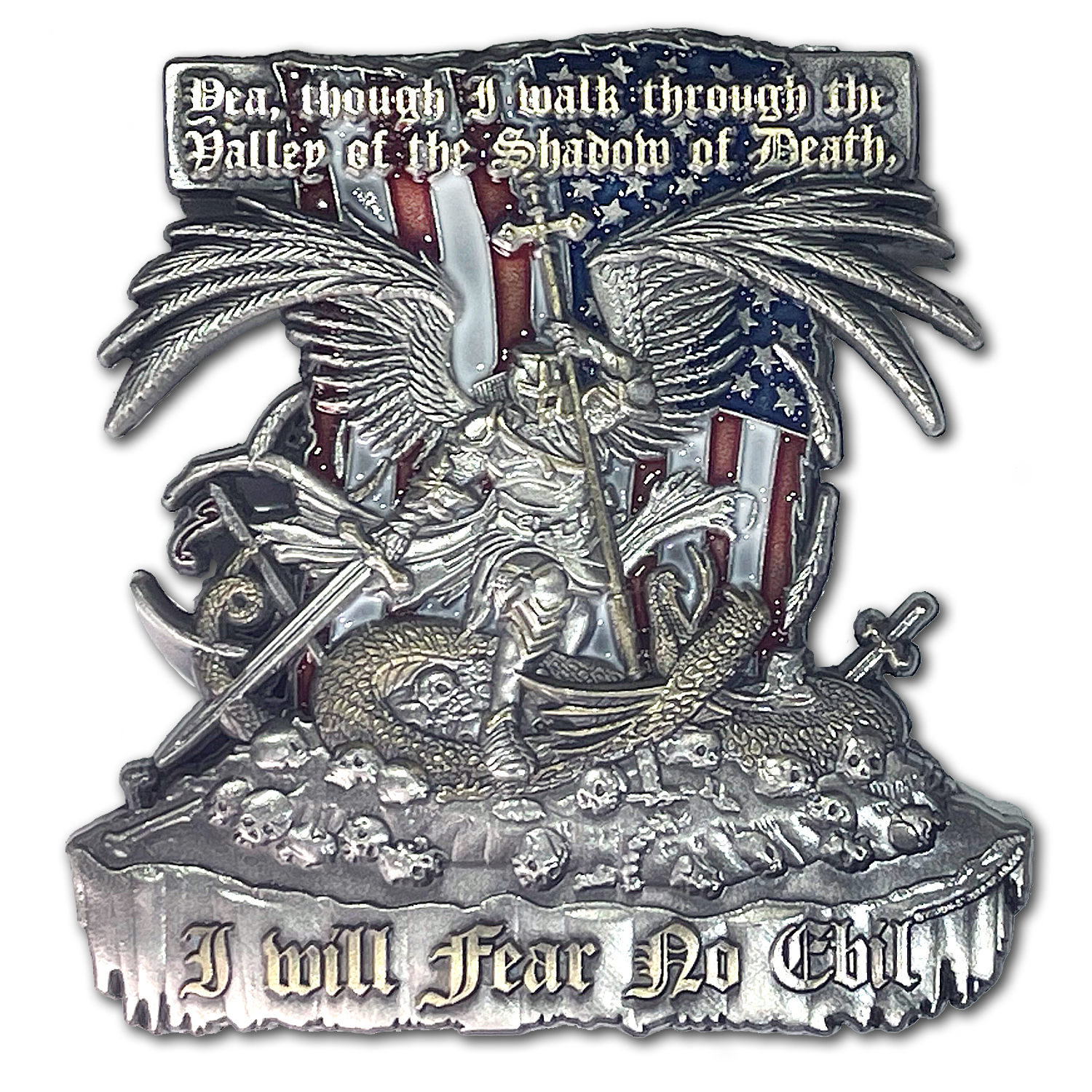Fear No Evil Psalm 23:4 Though I Walk Through The Valley Of The Shadow Of Death Collectible Coin