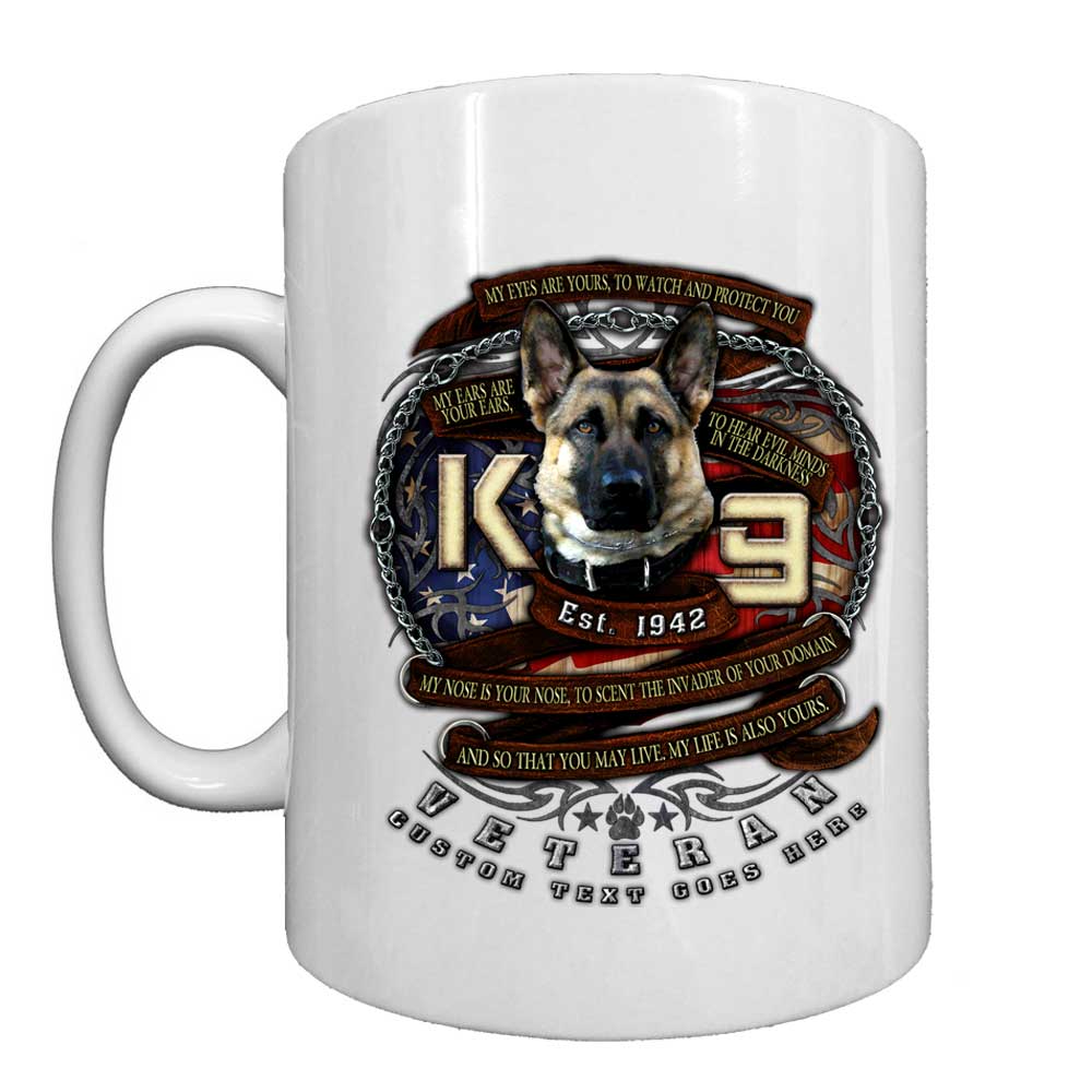 K-9 Veteran White 15 oz Ceramic Custom Coffee Mug