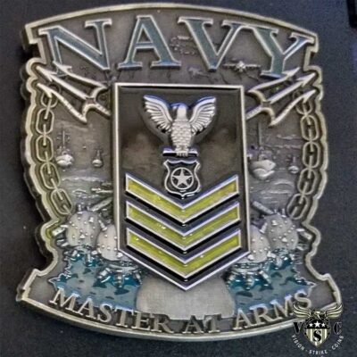 Master At Arms PO1 Gold US Navy Rate Challenge Coin