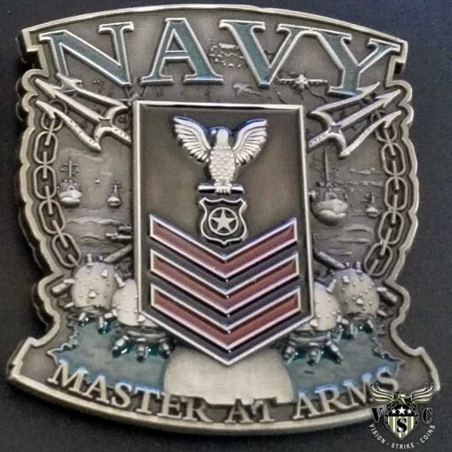 Master At Arms PO1 Red US Navy Rate Challenge Coin