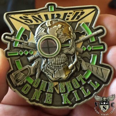 Sniper One Shot One Kill Military Challenge Coin