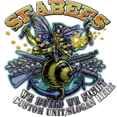 Seabees NMCB Construction Battalion We Build We Fight US Navy Decal
