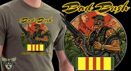 Vietnam Veteran Bad Bush Military Shirt