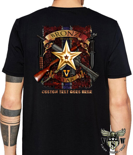 Bronze Star Medal With Valor Device Memorial Shirt