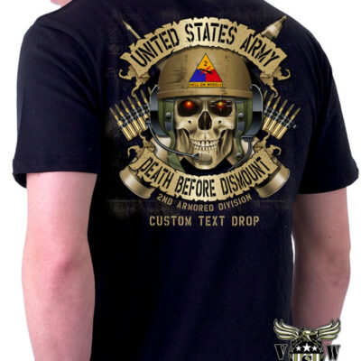 2nd Armored Division Hell On Wheels Death Before Dismount Shirt