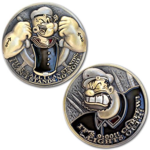 Popeye vs Mao Tse Bluto Anti Commi Flip Challenge Coin