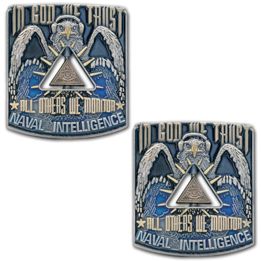 Naval Intelligence In God We Trust All Others We Monitor Spinner Coin