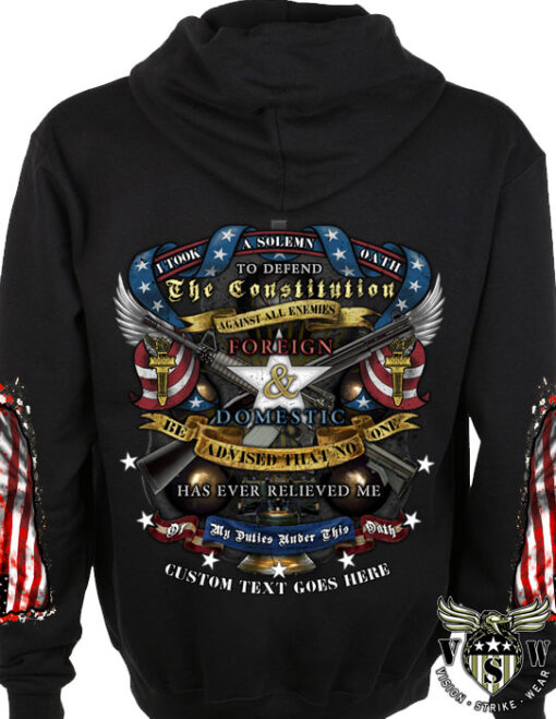 Defend The Constitution US Veteran Patriot Military Hoodie