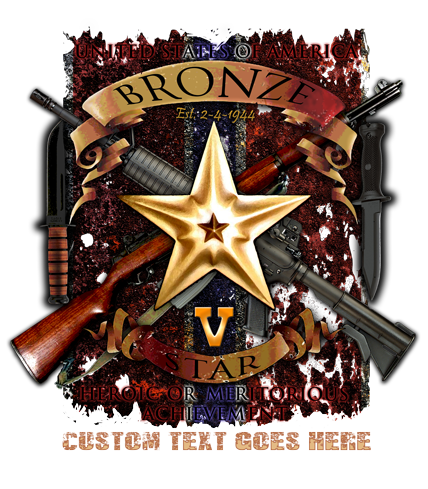 Bronze Star Medal With Valor Device Recipient Military Veteran Custom Men's Shirt - Image 3
