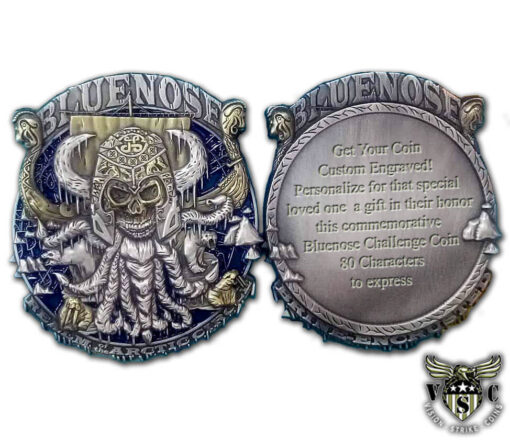 Blue Nose US Navy Custom Engraved Challenge Coin