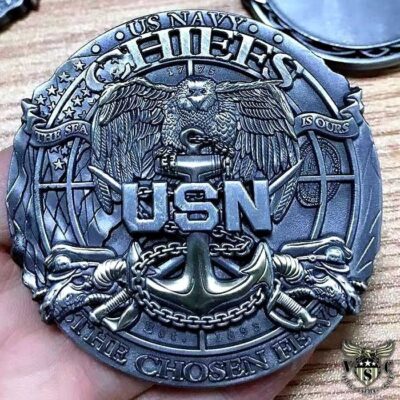 US Navy Chief Engraved Challenge Coin