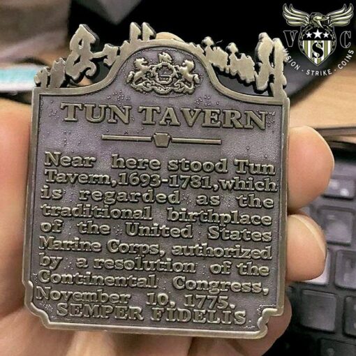 USMC Tun Tavern Raising The Bar Challenge Coin