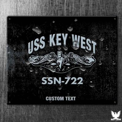 USS Key West SSN-722 US Navy Submarine Vintage Sign