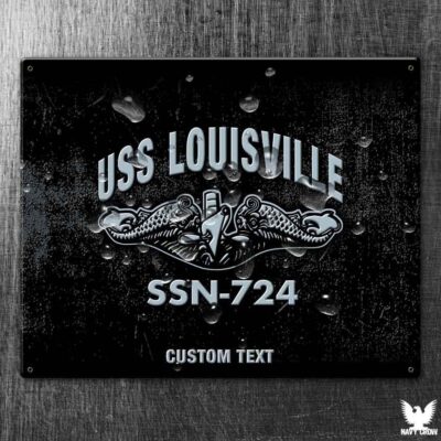 USS Louisville SSN-724 US Navy Submarine Vintage Sign
