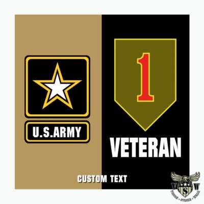 US Army 1st Infantry Division Veteran Split Military Decal
