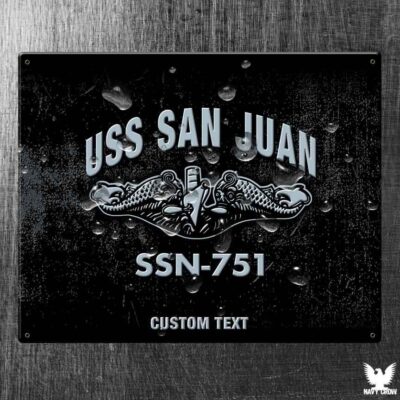 USS San Juan SSN-751 US Navy Submarine Vintage Sign