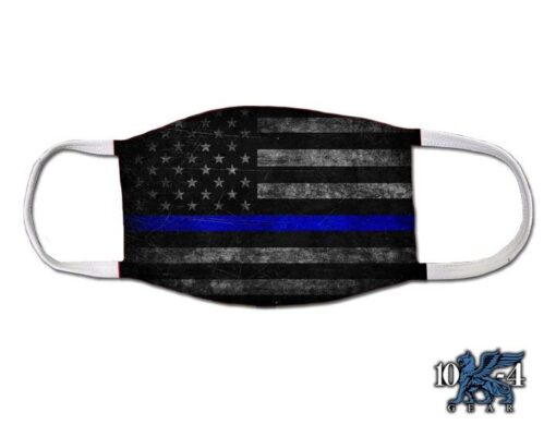 The Thin Blue Line US Flag Police Covid Mask