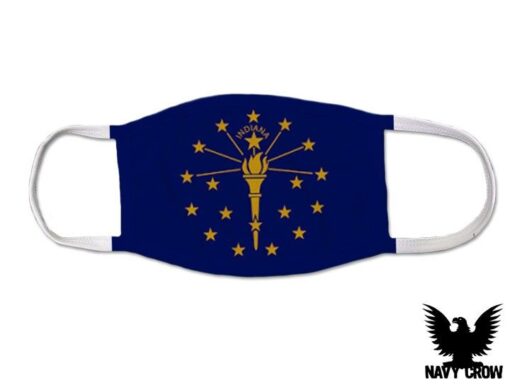 Indiana US State Flag Covid Mask